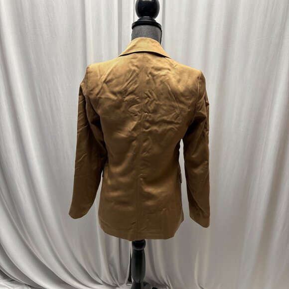 Abercrombie and Fitch Womens Blazer Size XS Tan Notch Collar Two Button NEW - Picture 4 of 8